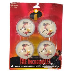VTG Disney Pixar The Incredibles Bounce Balls Hallmark Party Express NEW SEALED